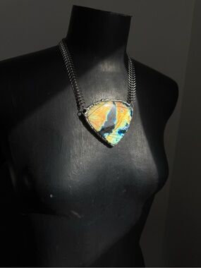 Labradorite Statement Pendant Necklace - Women’s Jewelry boho necklace festival